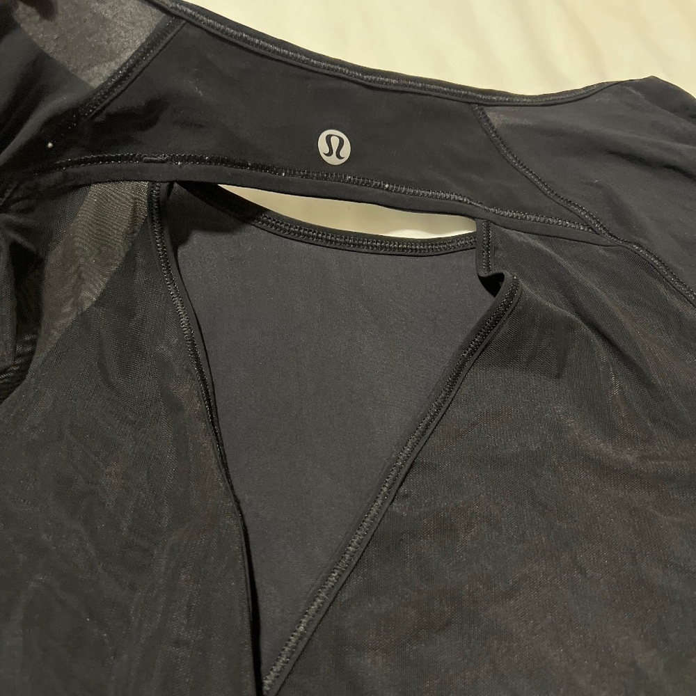 Lululemon sheer long sleeve upper back open shirt